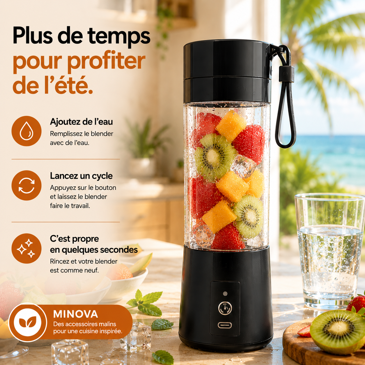 Le blender portable qui vous accompagne partout