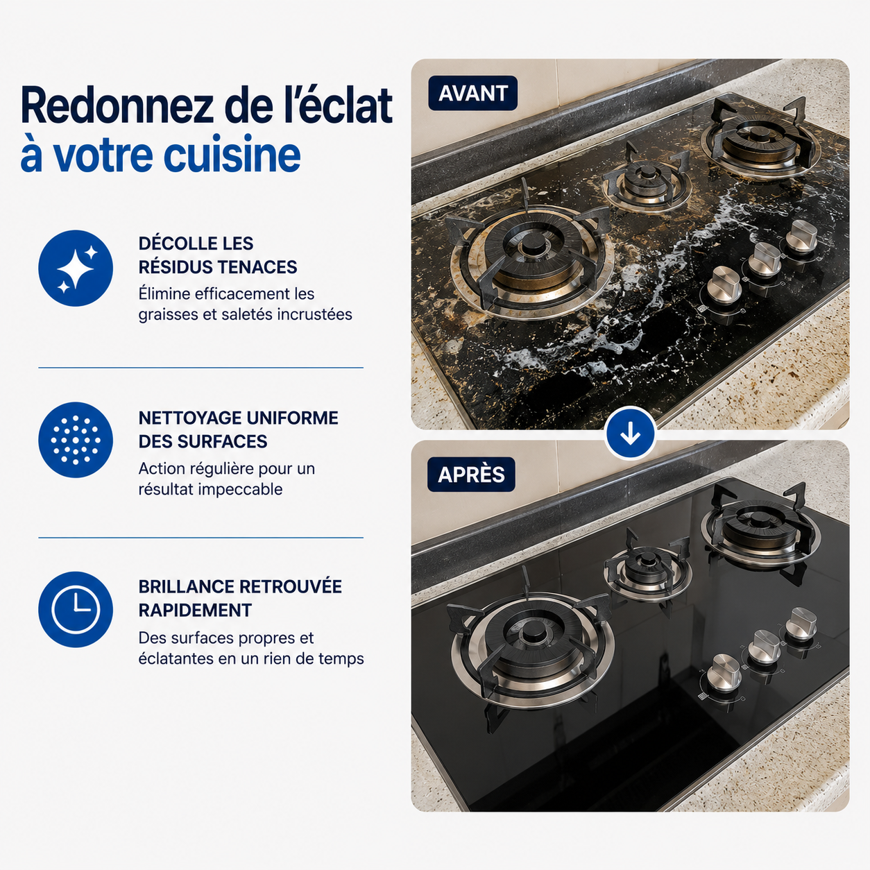 Nettoyez sans effort, même les taches tenaces