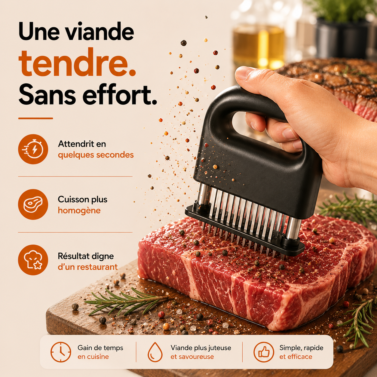 L'attendrisseur Minova™ qui révèle la saveur de vos viandes