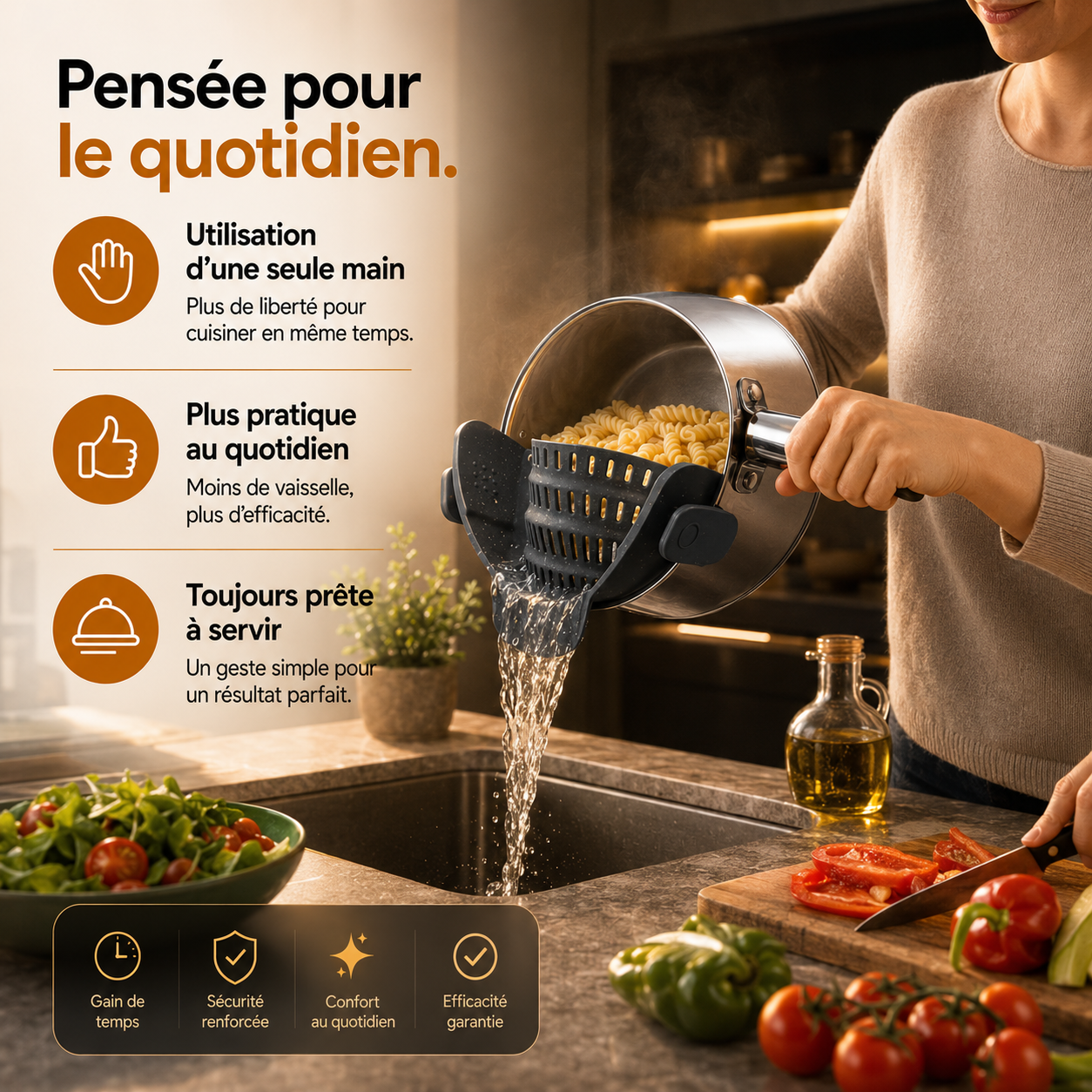 La passoire à clip qui simplifie chaque préparation