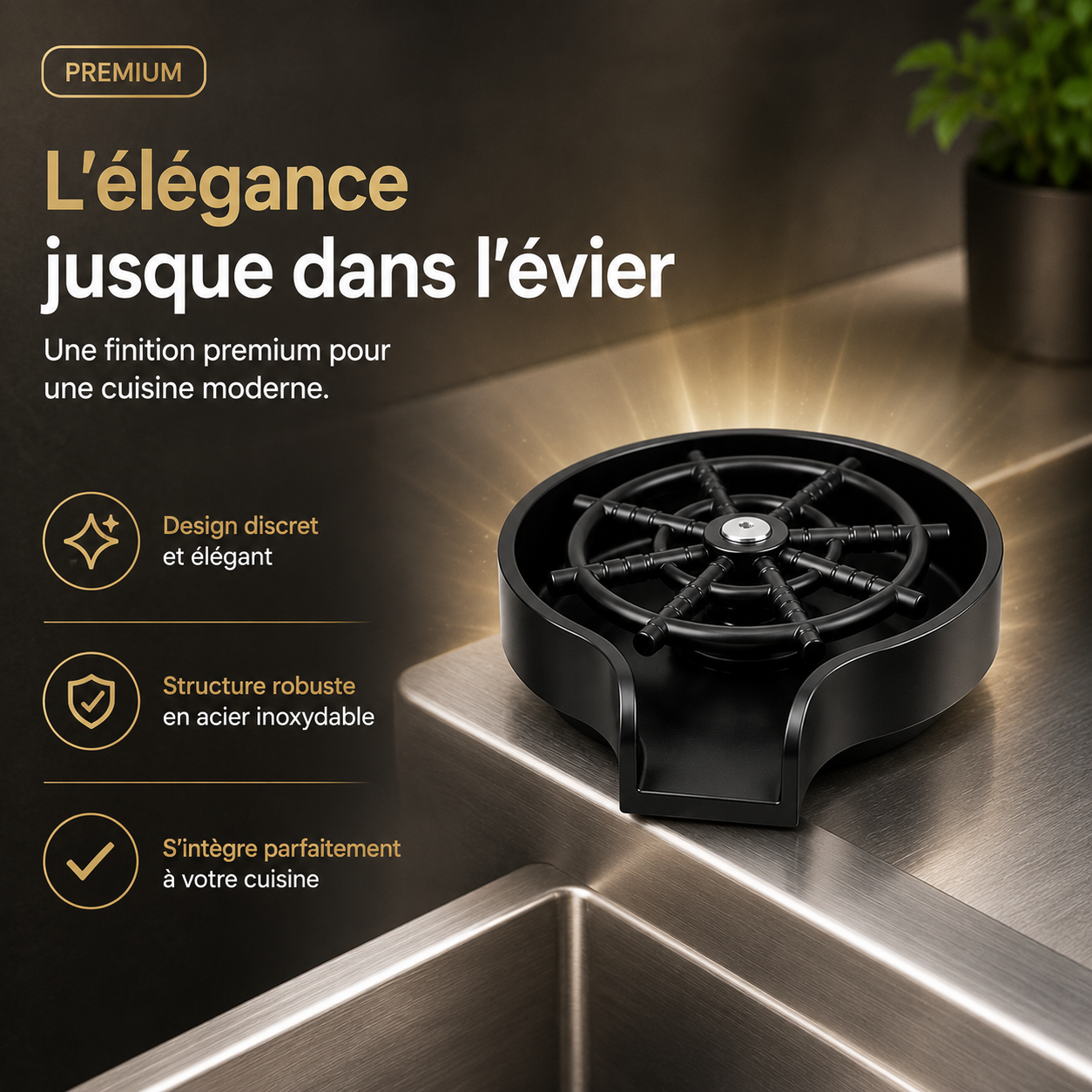 Rincez vite avec le réflexe intelligent de la cuisine moderne