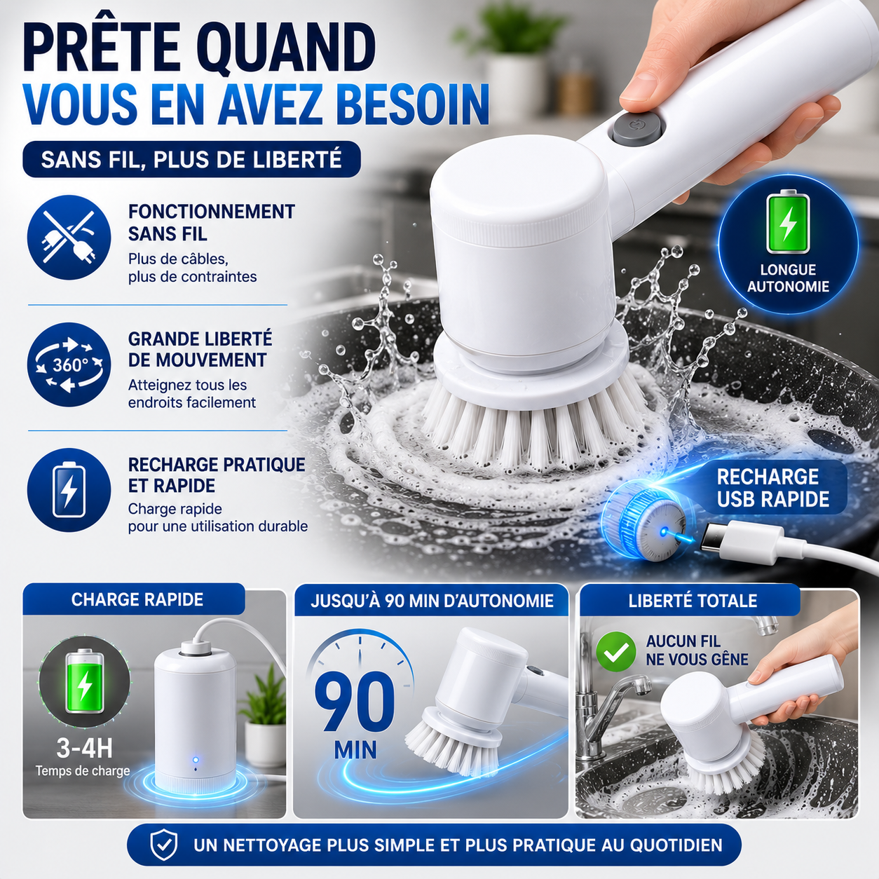 Nettoyez sans effort, même les taches tenaces
