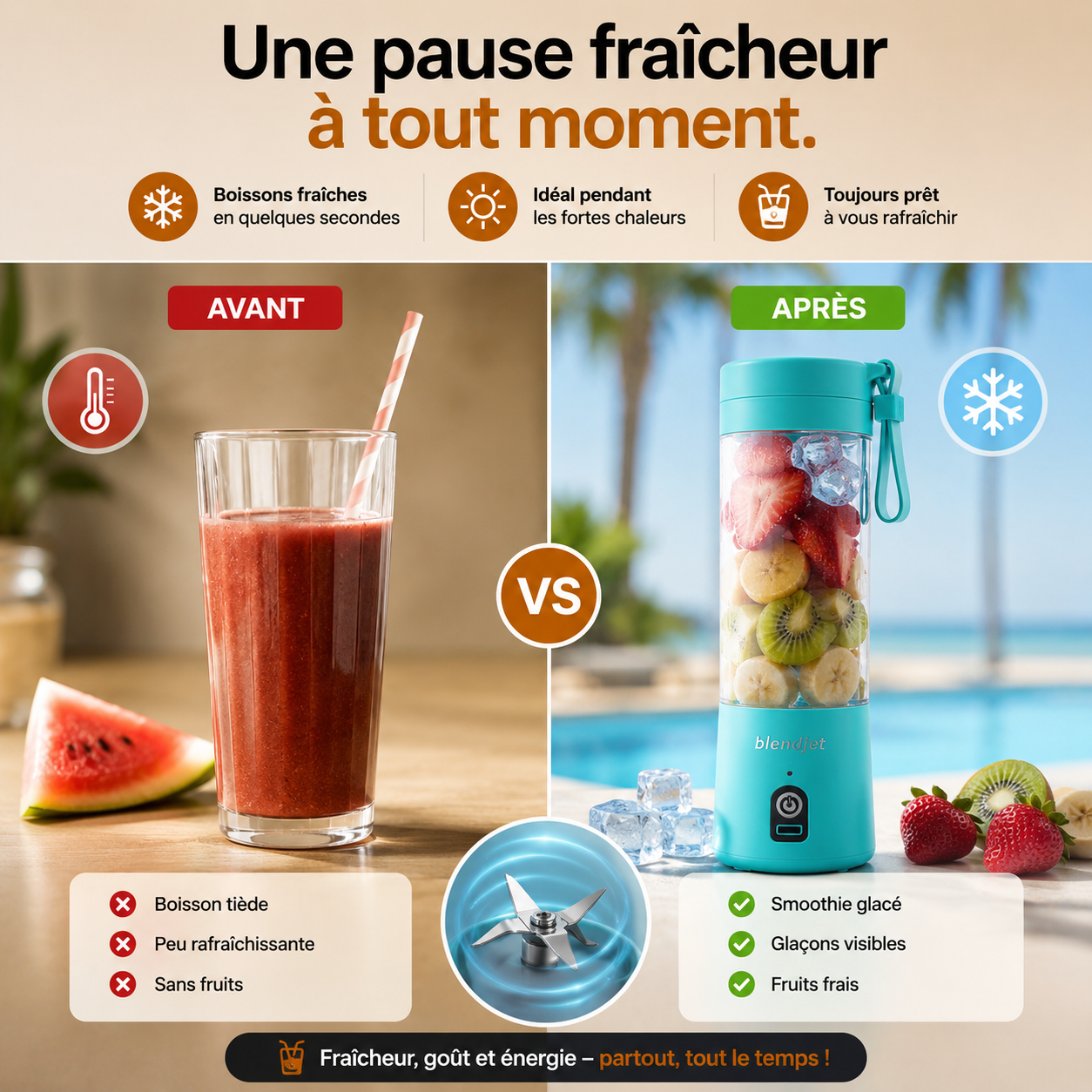 Le blender portable qui vous accompagne partout