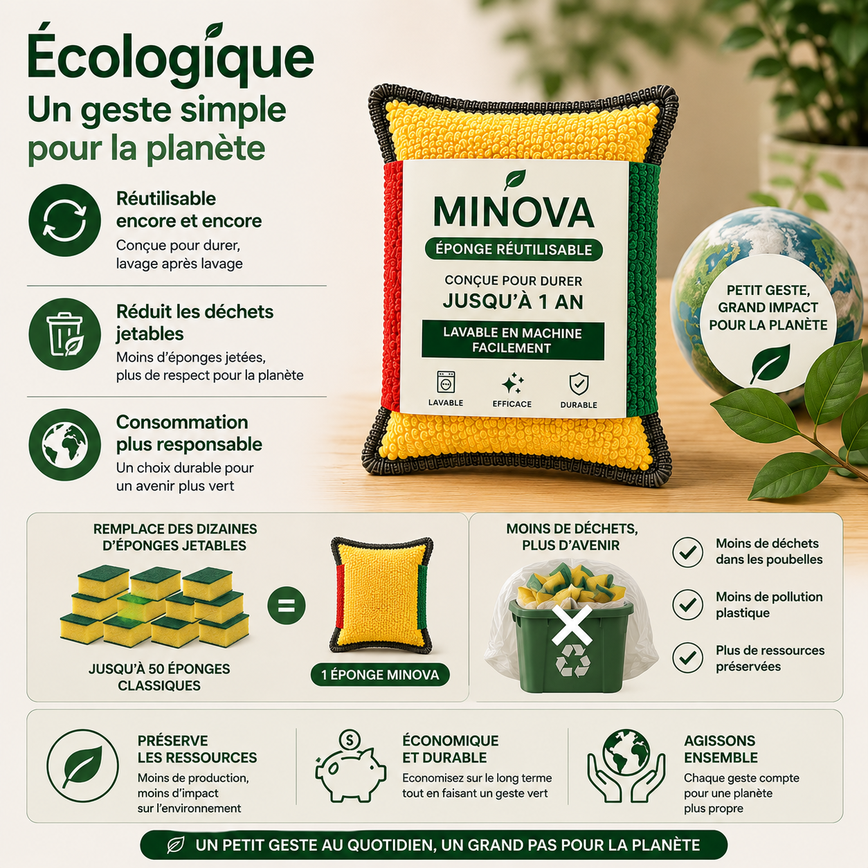 La fin des éponges jetables