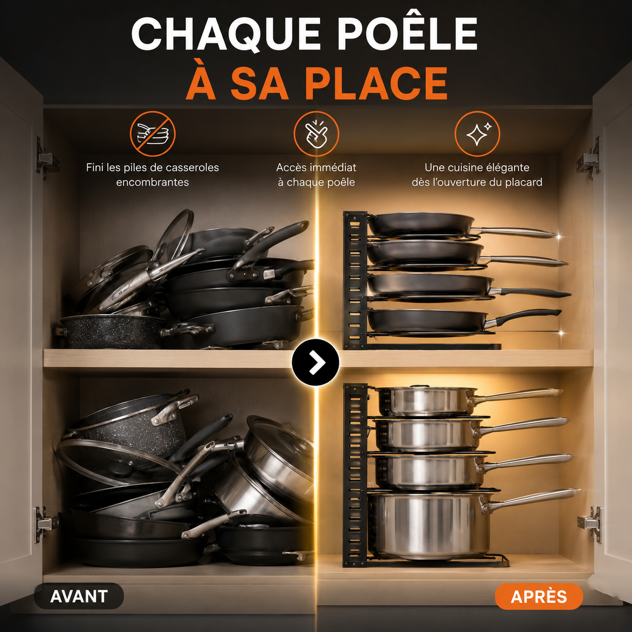 Le range-poêles qui transforme enfin vos placards