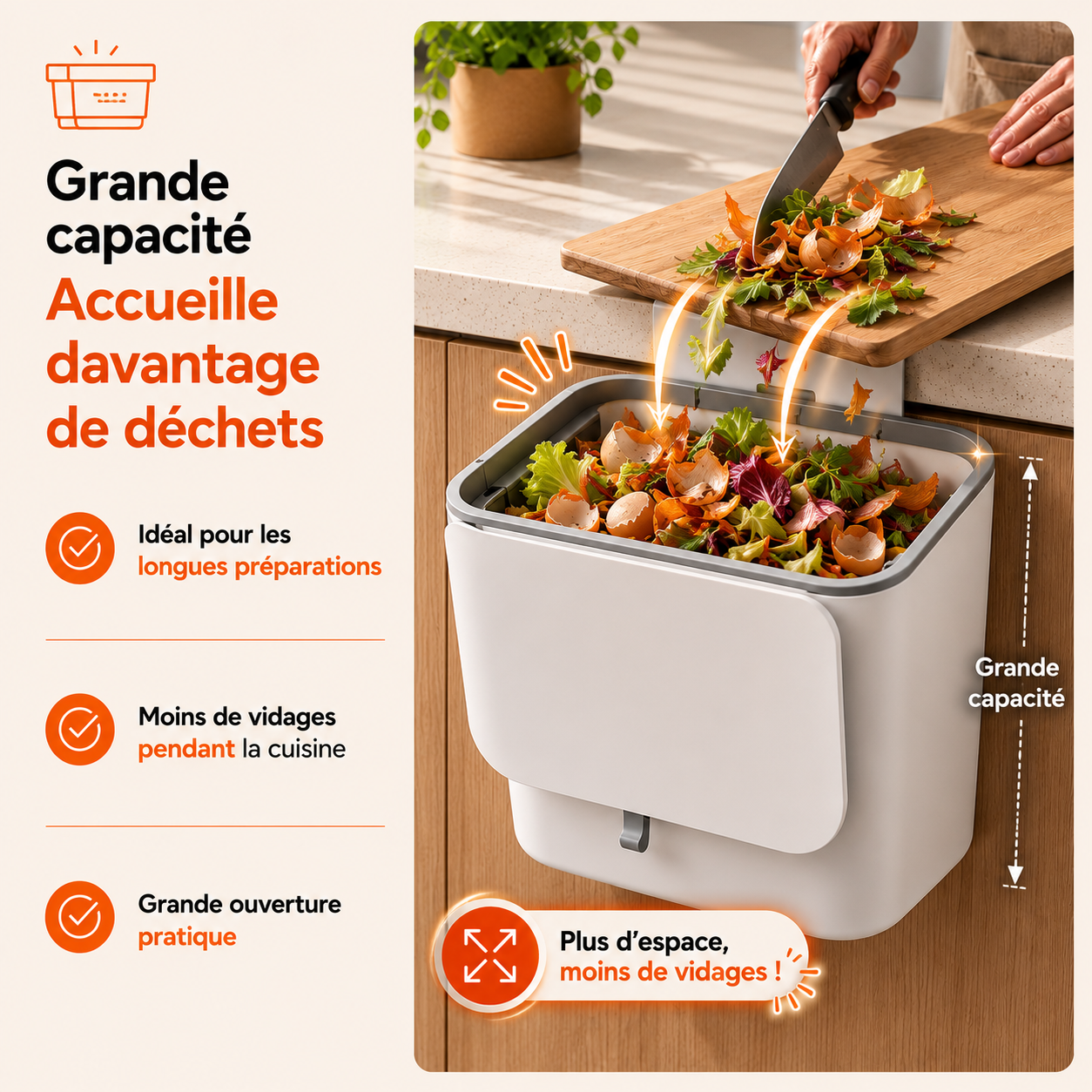 La poubelle suspendue qui simplifie chaque préparation