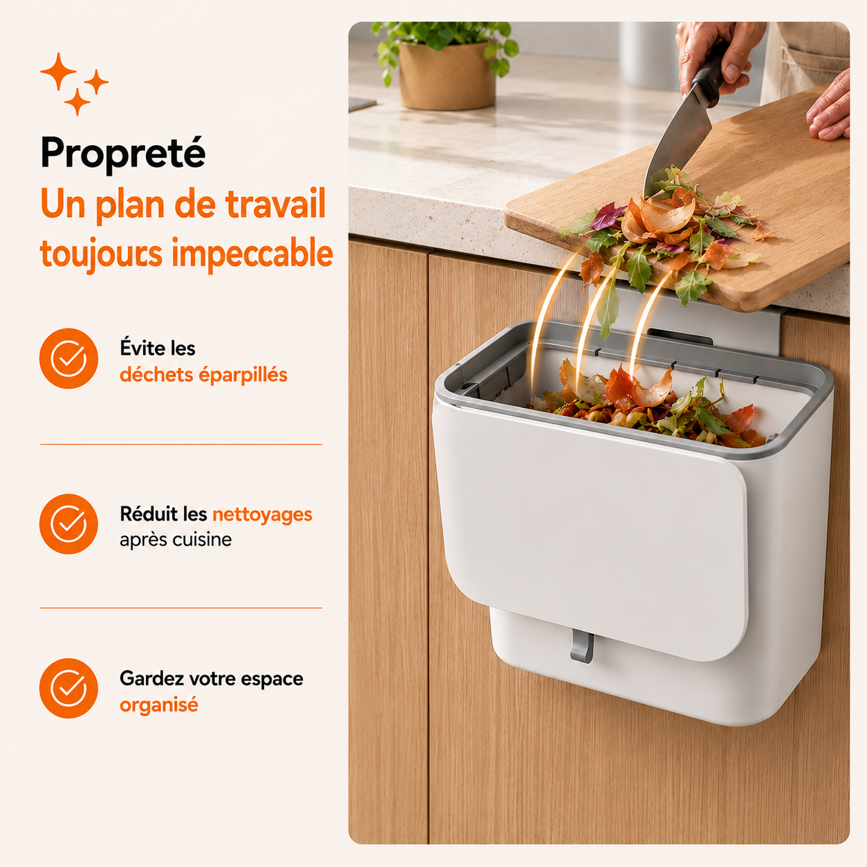 La poubelle suspendue qui simplifie chaque préparation