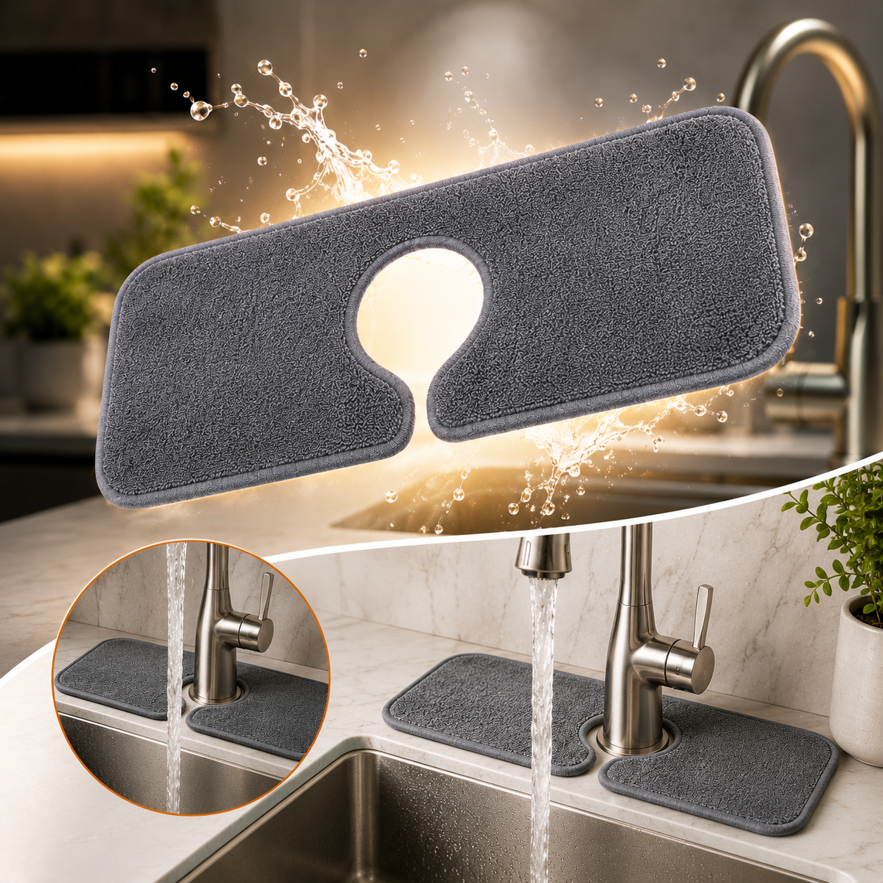 Le tapis absorbant MINOVA™ qui garde votre évier impeccable