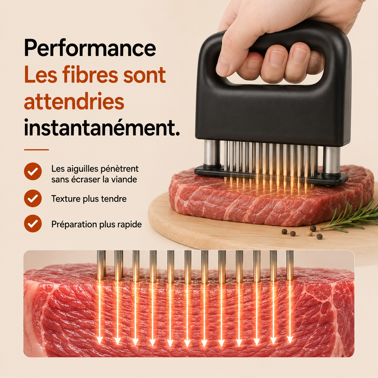 L'attendrisseur Minova™ qui révèle la saveur de vos viandes
