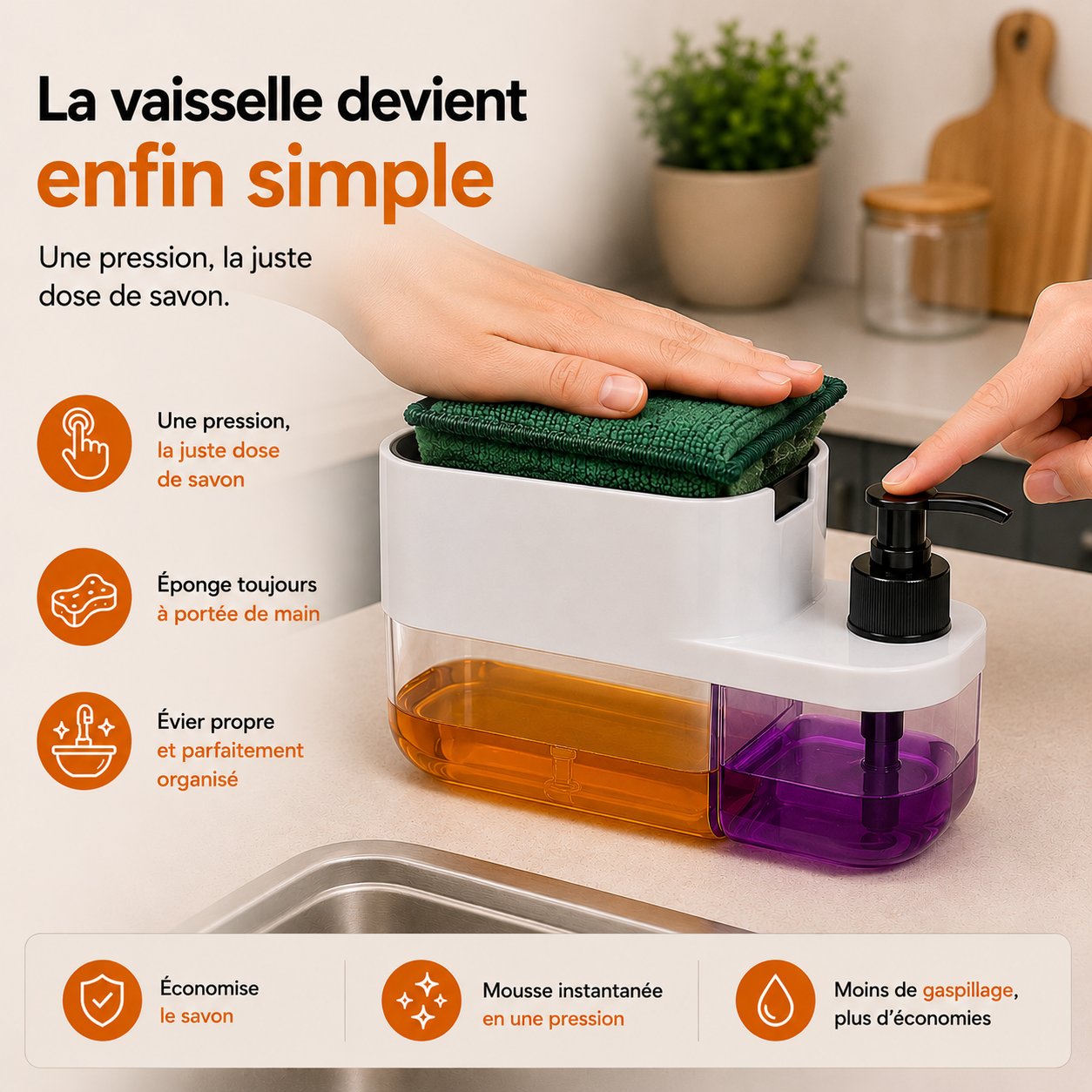 Le distributeur qui simplifie vraiment votre espace évier
