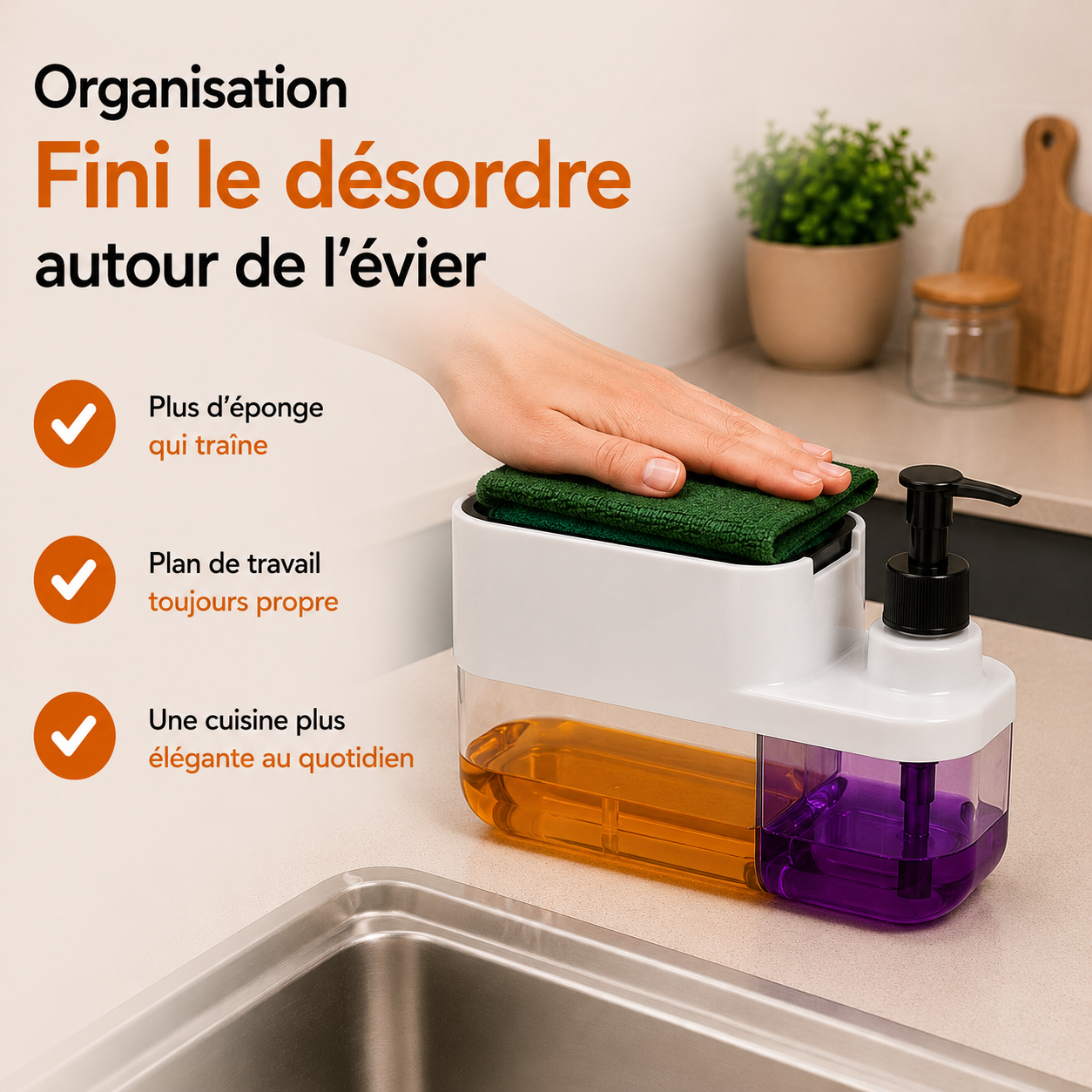 Le distributeur qui simplifie vraiment votre espace évier