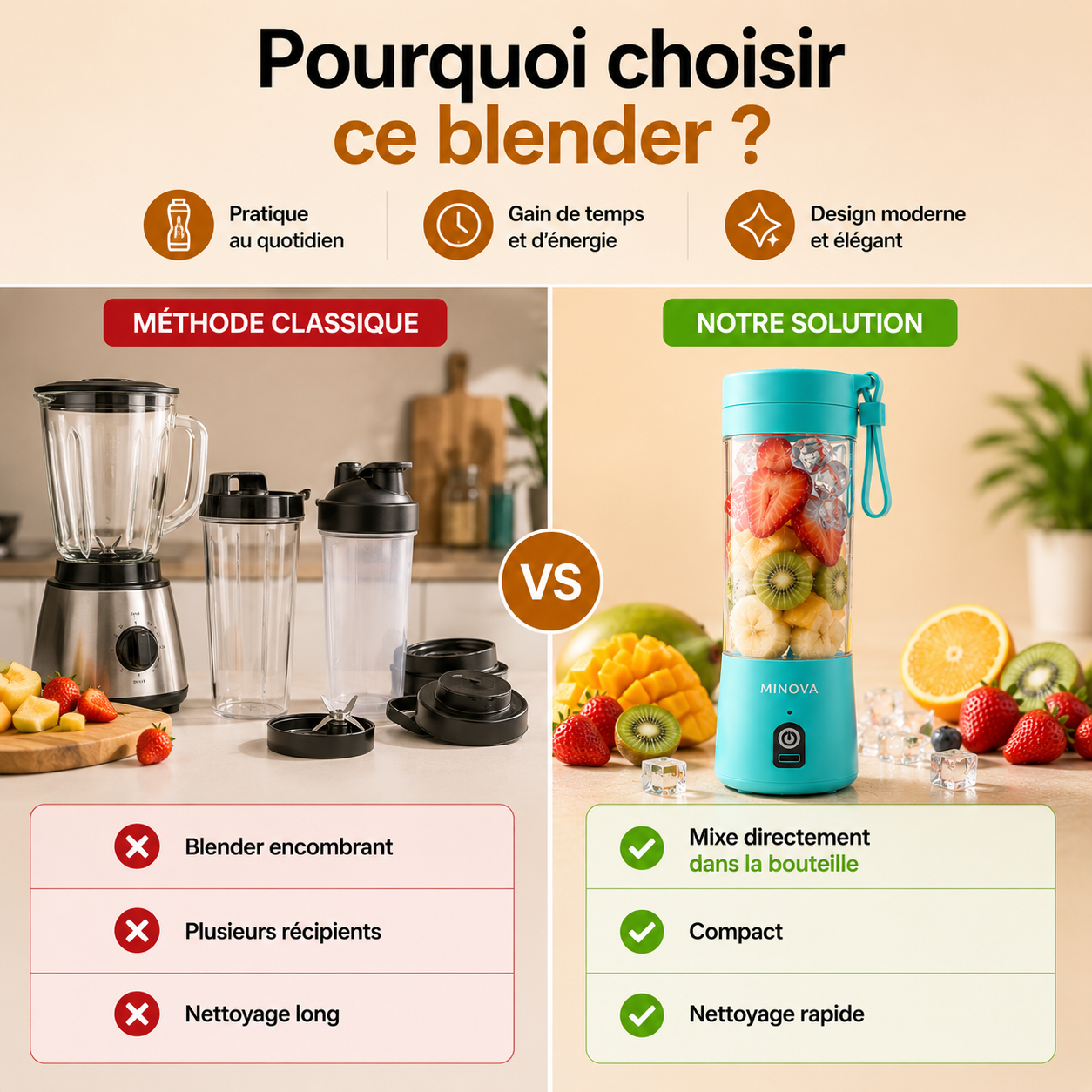 Le blender portable qui vous accompagne partout