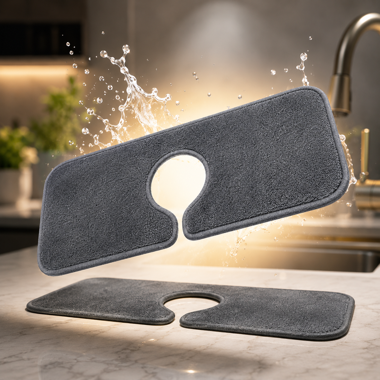 Le tapis absorbant MINOVA™ qui garde votre évier impeccable