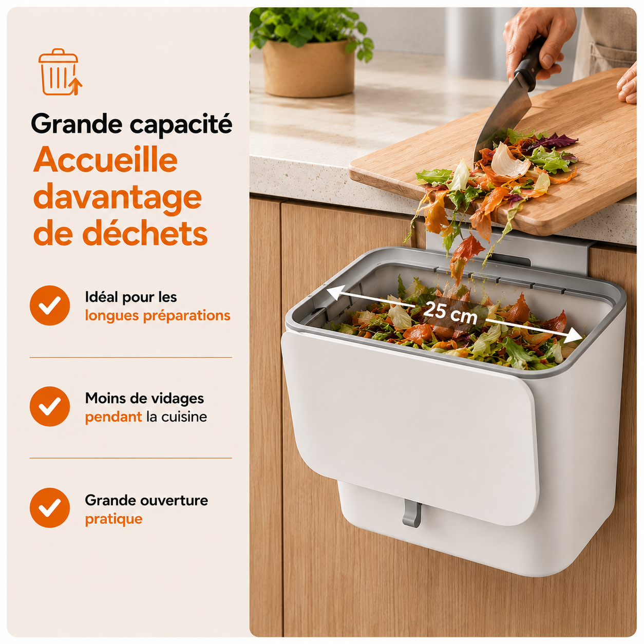 La poubelle suspendue qui simplifie chaque préparation