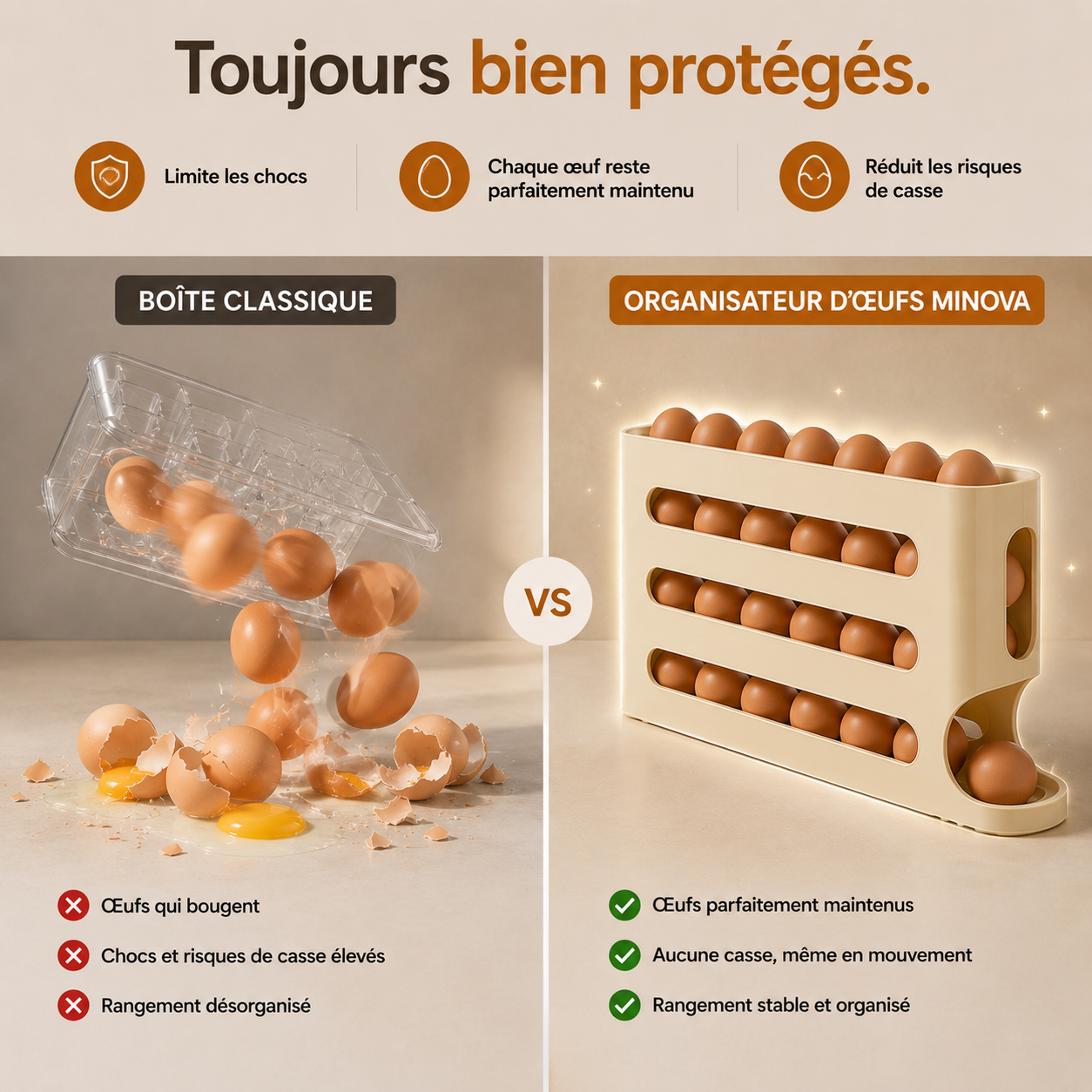 L'organisateur d'œufs automatique qui réinvente votre réfrigérateur